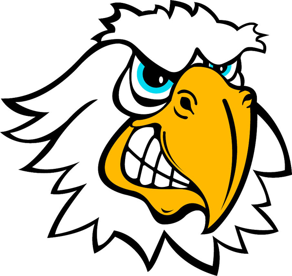Eagle Head team mascot vinyl sports sticker. Make it personal as you order. Eagle Head 1